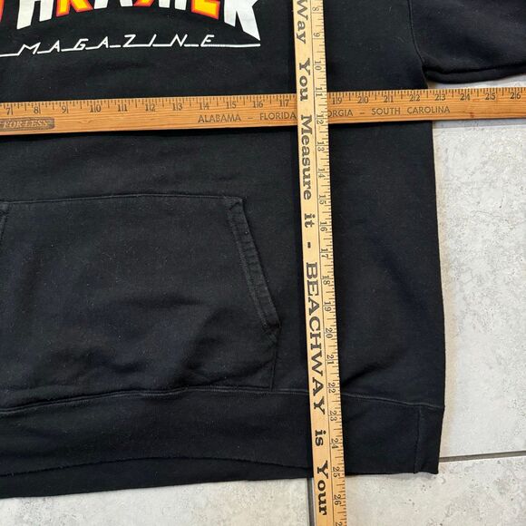 Thrasher Magazine Skater Flame Logo Black Pullover Hoodie Mens Size Medium - Picture 6 of 6